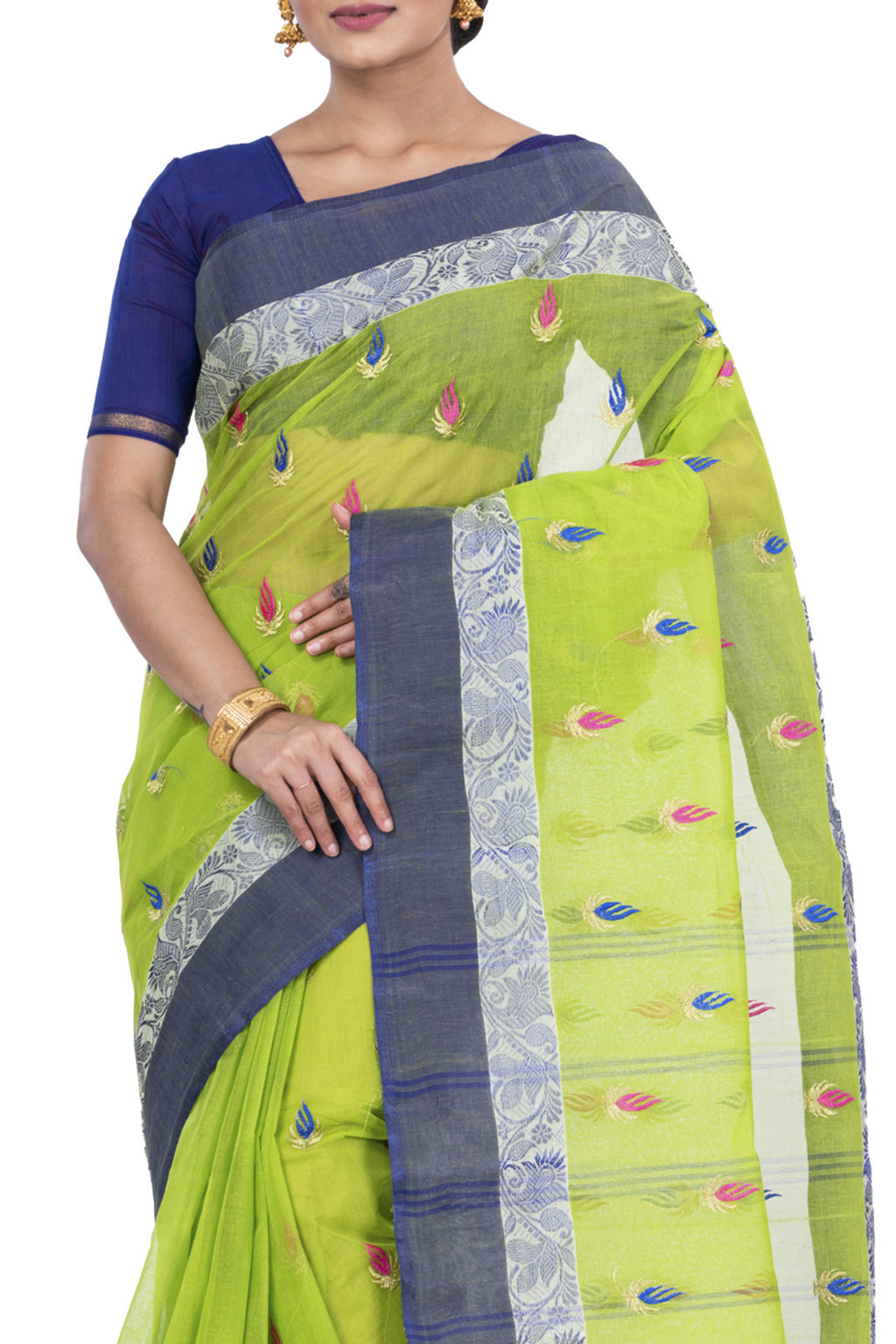 Green Pure Cotton Dip_Embro Tant Embroidery (661)